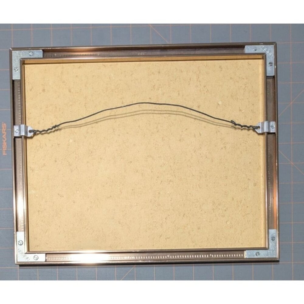 Framed Watercolor Landscape Painting Lavender Mat Rose-Gold Frame signed - Picture 12 of 15